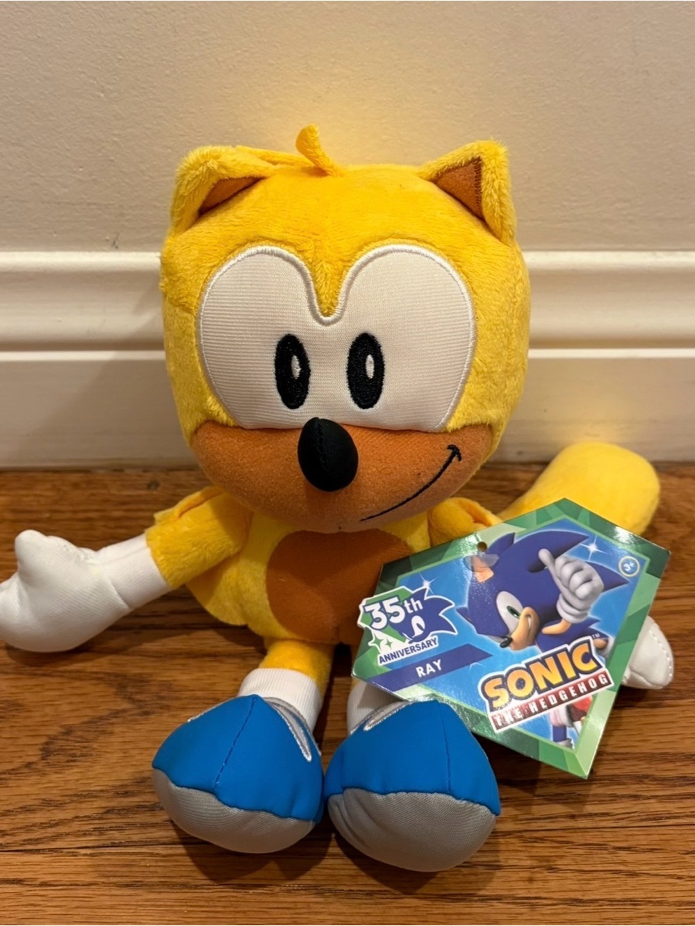 Jakks Sonic The Hedgehog 35th Anniversary RAY Flying Squirrel 9" Plush NEW